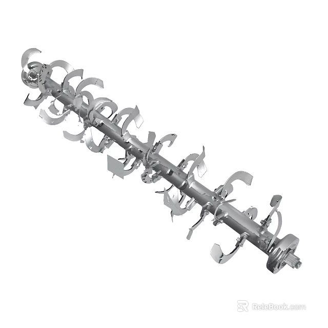 Metal Helical Mixer Shaft With Multiple Blades For Industrial Applications 3d model 