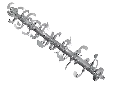 Metal Helical Mixer Shaft With Multiple Blades For Industrial Applications 3d model