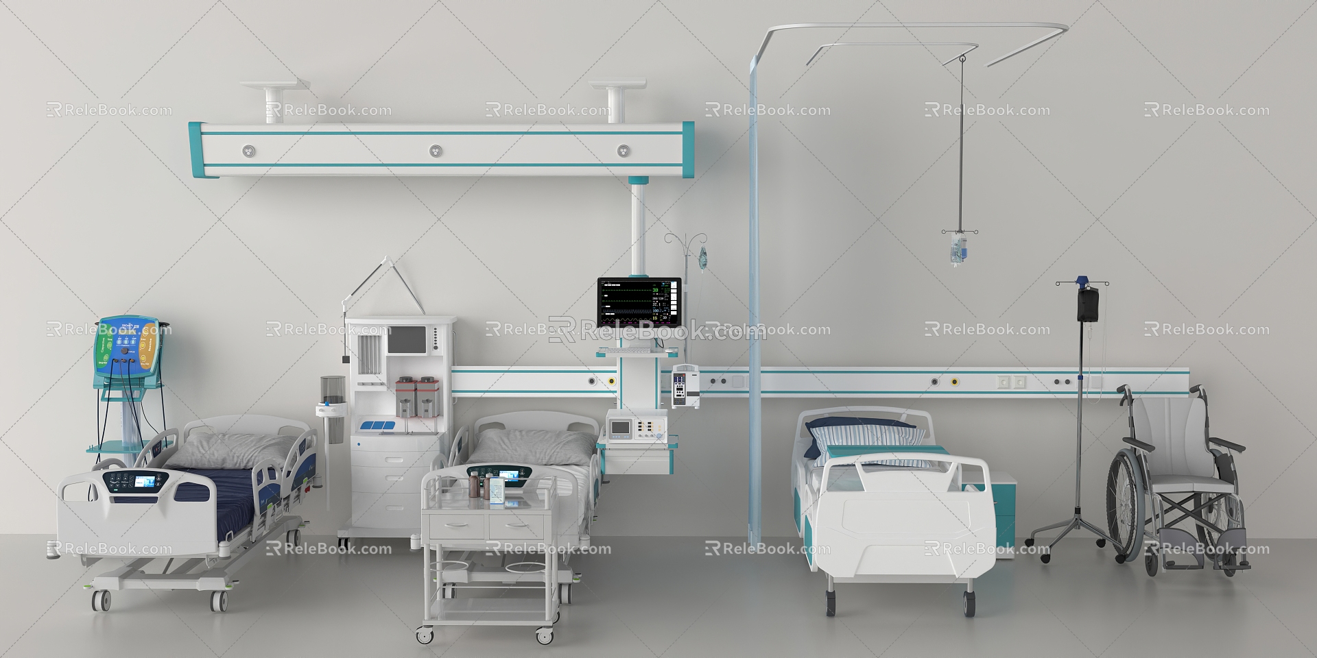 Modern sickbed ward 3d model