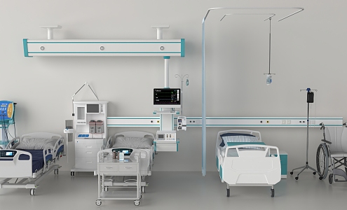 Modern sickbed ward 3d model