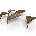 Foldable Wooden Tables With Collapsible Legs And Natural Wood Finish