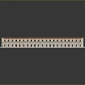 Aerial Planning of Elongated Classical Building With Red Roof and Multiple Columns