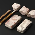 Building Components Featuring Bricks And Stone Blocks With Rough Surfaces And Various Sizes 3d model