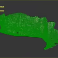 Detailed Rock Formation Model With Natural Texture Green Vegetation And Reflective Base