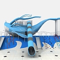 Non-standard slide whale slide Kun slide stainless steel slide 3d model