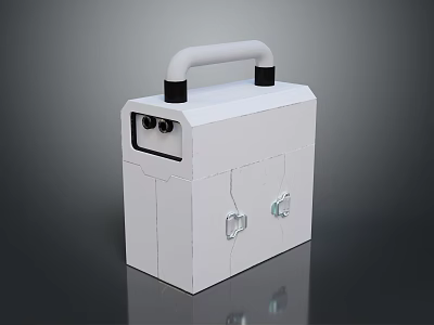 White Weapon Storage Case With Handle And Secure Metal Latches For Transport 3d model