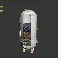 Cylindrical Stainless Steel Industrial Equipment with Transparent Viewing Window Internal Granular Material and Support Legs