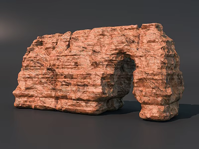 Natural Rustic Stone Wood Arch Structure With Rough Texture And Handcrafted Design 3d model