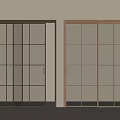 Modern Interior Sliding Doors With Grid Glass Panels And Different Frame Colors 3d model