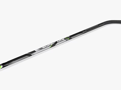 Sleek Black Hockey Stick With Green Accents And Modern Design 3d model