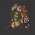 Modern Cart Wooden Cart Ancient Cart Nomadic Cart Ancient Sale Cart 3d model