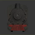 Classic Black Steam Train Locomotive with Red Wheels and Coal Tender