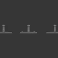 Nine Silver Square Metal Bases With Cylindrical Protrusions And Fixed Screws