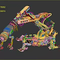 Yellow CAT Industrial Robot Arm With Red Claws And Mechanical Structure