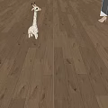 Clean Modern Light Brown Wooden Flooring With Giraffe Toy White Shoes And Cabinets