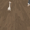 Modern Wood Flooring Solid Wood Flooring Plush Toy Cute Giraffe Fawn 3d model