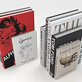 Colorful Books Collection With Lyrics Portrait Floral And Airplane Cover Designs