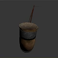 Handcrafted Horn Container With Metal Band And Red String For Daily Use