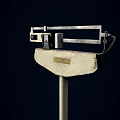 Commercial Equipment Vintage Metal Structure Platform Scales with Square Base Weighing Trays and Pointer Dials