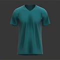 Turquoise V neck Short Sleeve Plain T shirt for Casual Wear Design