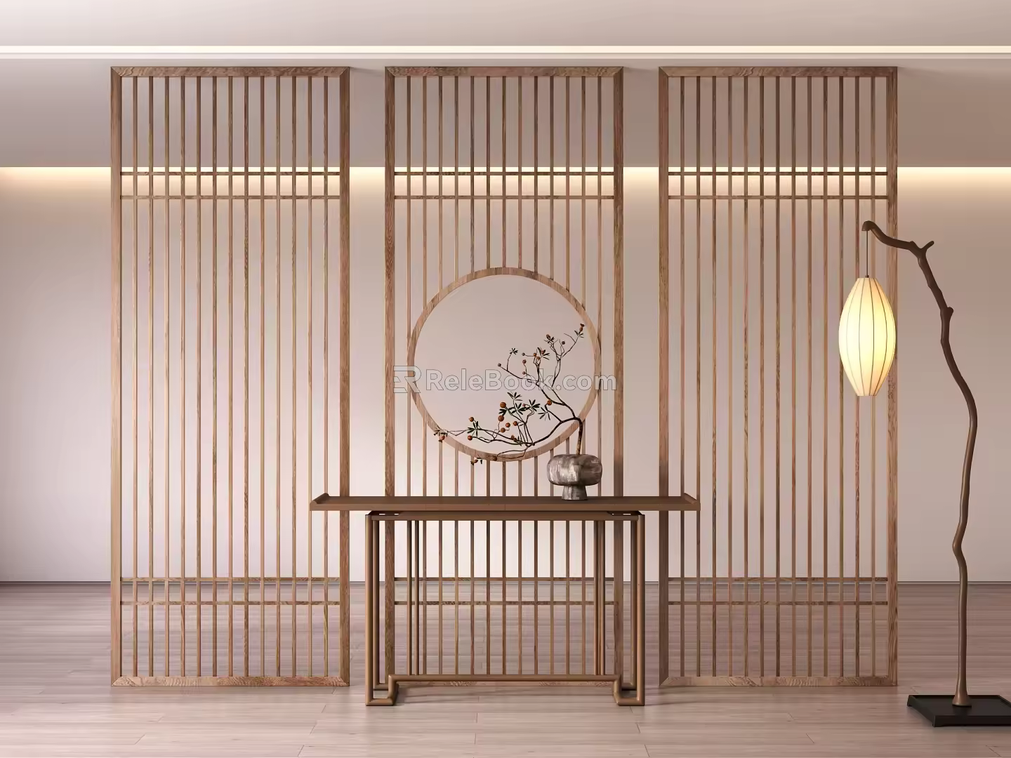 New Chinese Style Screen Japanese Style Screen Partition Screen Partition New Chinese Style Rice Paper Screen Partition 3d model