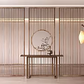 New Chinese Style Screen Japanese Style Screen Partition Screen Partition New Chinese Style Rice Paper Screen Partition 3d model