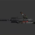 Mechanical Equipment With Complex Black Red Metal Structure And Intricate Design