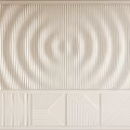 White Textured Background Wall With Wavy 3D Patterns And Four Geometric Panels 3d model
