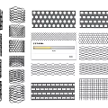 Architectural Metal Components With Various Perforated Patterns And Decorative Mesh Designs 3d model