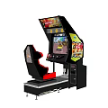 Interactive Arcade Amusement Equipment Featuring Red Seat Steering Wheel And Colorful Game Screen