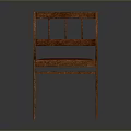 Modern Wooden Chair With Red Padded Seat And Vertical Slat Backrest Design