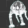Black Mechanical Robot Character Featuring Spherical Head Pink Lights And Metallic Legs