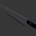 Sharp Metallic Weapon Knife With Black Riveted Handle Glossy Blade And Metallic Finish