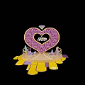 Purple Heart Shaped Decoration With Love Forever Text And Yellow Purple Base