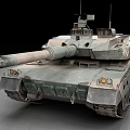 Modern Main Battle Tank With Long Barrel Turret Tracks And Armor Details