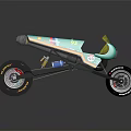 Turquoise Custom Motorcycle with Yellow Windscreen and Number 93 Unique Design