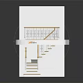 Modern Spiral Staircase Design With Wooden Steps Platform And Metal Railing