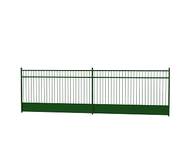 Green Metal Fence With Vertical Bars For Outdoor Security And Decoration 3d model