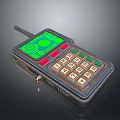 Vintage Handheld Computer Terminal With Green Screen Retro Keypad And Antenna Design
