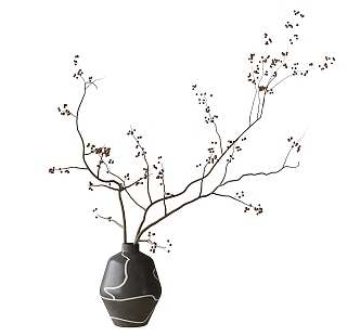 Modern vase floral plant ornaments bonsai 3d model