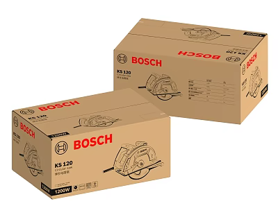 BOSCH Tool Boxes With KS 250 Model And Saw Illustration Design 3d model