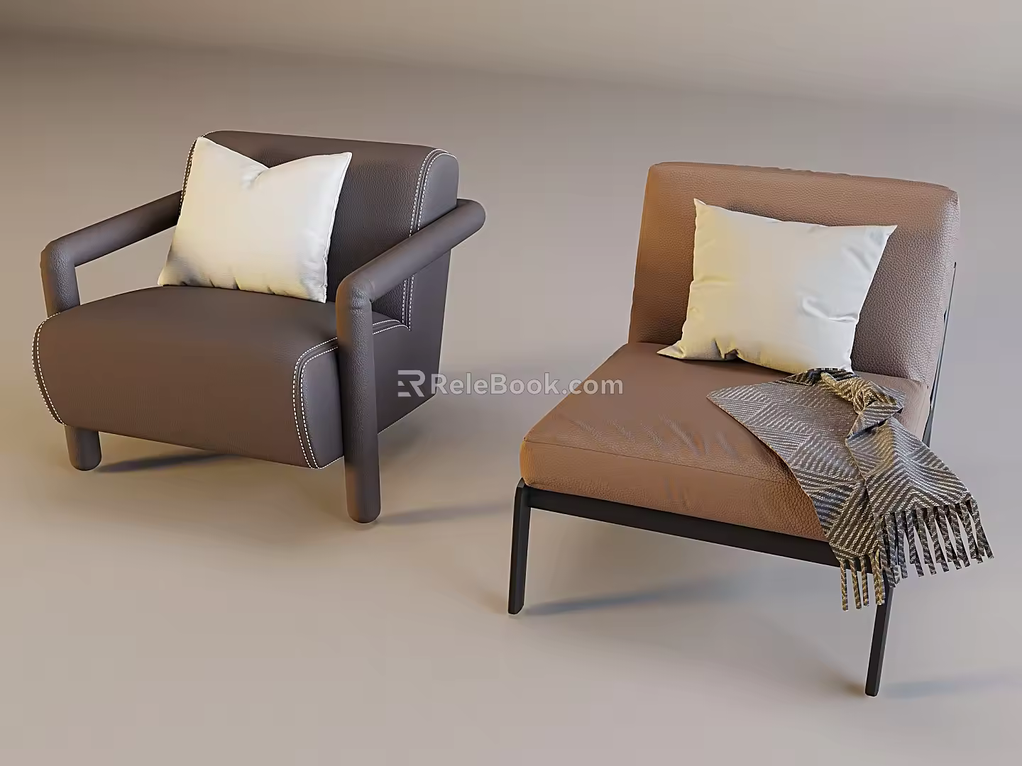 Nordic Vintage Single Sofa Balcony Casual Lazy Sofa Ironwork Sofa Chair Italian-style Sofa Chair with or without Armrests 3d model