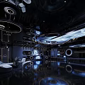 Futuristic KTV Interior With Sci Fi Lighting And Decor 3d model
