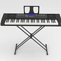 Electronic Keyboard on Stand With Music Rest Display and White Black Keys