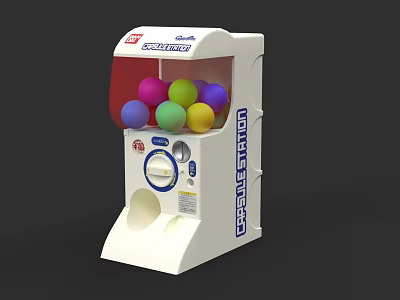 Electric Toy Screw Ball Vending Machine With Colorful Balls For Kids Play 3d model