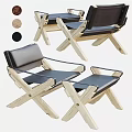 Modern Leisure Chair With Wooden Cross Leg Frame And Black Cushion Design