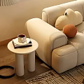 Modern cream style side table cream sofa side table 3d model