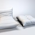 Brown Leather Bean Bag Chairs Set with Modern Design and Comfortable Seating for Living Room