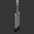 Military Weapon Rocket System Featuring Three Boosters And Engine Cluster In Space 3d model