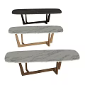 Elegant Modern Dining Tables With Marble Tabletops And Black Gold Wooden Legs